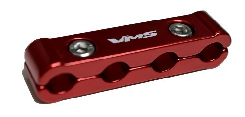 3pc Piece RED Billet Aluminum Spark Plug Cables Separators Dividers Organizers Holders Kit Set Compatible with MSD Magnecor Taylor Accel Moroso GM DUI Ultra Ice BBM Flame Thrower Screaming Eagle