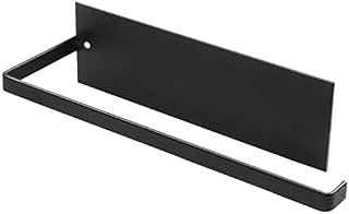 NATUCE Kitchen Roll Holder, Kitchen Paper Rack Wall Mounted, Napkins Storage Rack Holder Under Cabinet, Paper Towel Roll Holder Self Adhesive No Drilling for Kitchen, Bathroom, Toilet, 25cm - Black
