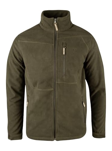 Image of JACK PYKE Mens Waterproof Fleece Jacket, Breathable Long Sleeve Fleece Top with Elasticated Waist, Adjustable Cuffs & Zipped Pockets, Ideal for Hiking, Hunting & Country Wear – Earth Green/Brown L