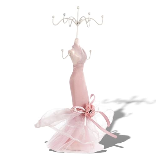 EIMSOAH Fashion Jewelry Display Stand, Jewelry Rack, Model Dress High Heeled Shoes Earring Necklace Ring Jewelry Holder Stand Display, for Girls (little model)