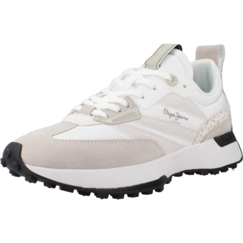 Pepe Jeans Lucky Print, Zapatillas para Mujer, Blanco (White), 5
