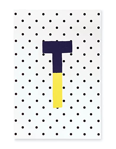 Kate Spade New York Initial Notepad, Paper Pad with 100 Blank Sheets, 7" x 4.75" Small Writing Pad for Desktop Notes T (Yellow)