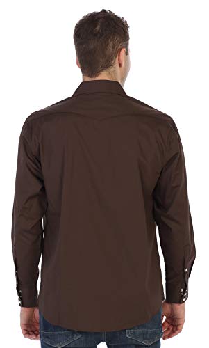 Gioberti Men’s Solid Long Sleeve Western Shirt with Pearl Snap-on Buttons3
