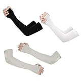 ◆Diseño Elástico: la cubierta del brazo transpirable protectora contra el sol con orificio para el pulgar evita que las mangas se resbalen de los brazos. Con una abertura para el pulgar en las mangas, puede cubrir o descubrir sus manos, un diseño de costura perfecto y sin costuras.