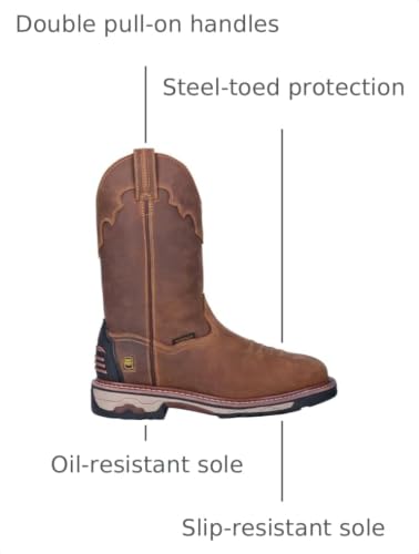 Image of Dan Post Mens Blayde 1 Inch Waterproof Steel Toe Work Safety Shoes Casual - Brown