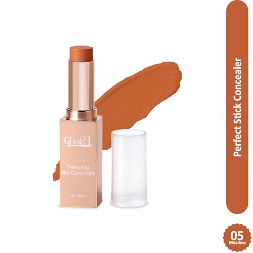 Image of Glam21 Perfecting Stick Concealer | Vitamin E Enriched | Lightweight, Buildable Coverage | Natural Matte Finish | Contour & Highlight | For All Indian Skin Types | 8gm -05