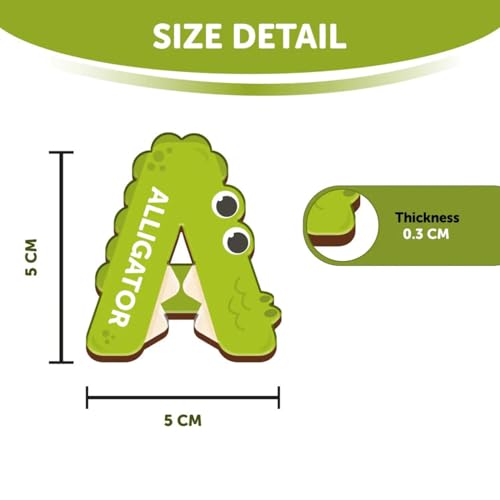 Image of Mini Leaves 26 Piece Animal Themed Magnetic Capital Alphabet Letters for Kids | Early Educational Toys for 3+ Years | Fridge Magnets for Kids for whiteboard