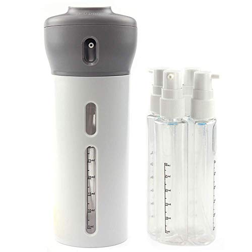 Image of 4 in 1 Travel Bottle Dispenser | Refillable Leak Proof | Toiletries Cosmetic Liquid Lotion Container | Includes Four 40 mL Containers for Shampoo, Lotions, Skincare, Makeup Products