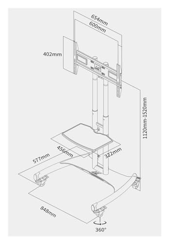 Soporte ajustable de aluminio para TV 32-75 pulgadas miniatura 4