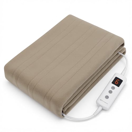 MYCARBON 電気毛布 掛け敷き兼用 6段階温度調節 切り忘れ防止タイマー付き 速暖 75w 節電 省エネ 電気ブランケット 160*80cm 肩掛け 膝掛けシングル 防寒対策 暖房器具 ダニ退治 洗濯可能 電気毛布 ひざ掛け キャンプ オフィス 車中泊 PSE認証済み(カーキ)