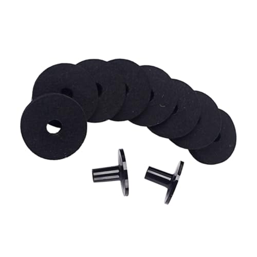 WHAMVOX 10-Piece Felt Washers Set for Cymbals and Strap Buttons 50mm Diameter with Cymbal Sleeves and Bases for Drumming Practice and Billiard Marking