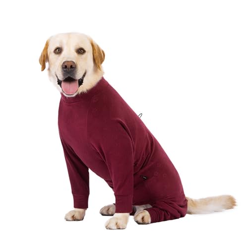ICOUCHI 犬のパジャマ ロンパース つなぎ 秋冬 中型犬 大型犬 洋服 ドッグウエア パーカー ふわふわ 防寒 暖かい 保温 カバーオール 抜け毛対策 部屋着 寝間着 ルームウェア お出掛け用 散?