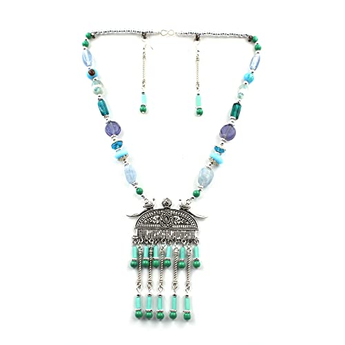 PRP Collection Tibetan Pendant Necklace Jewellery Set For Party And Gifts For Women And Girls