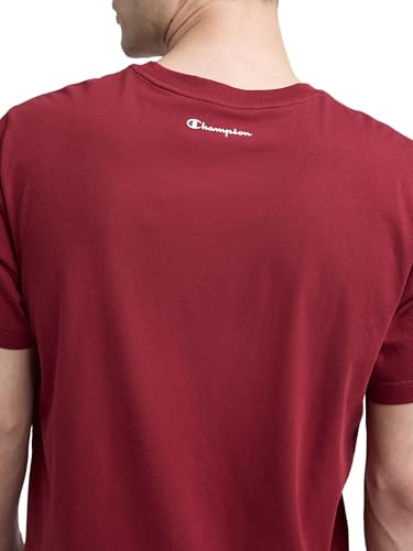 Image of Champion Men's Graphic Short Sleeve T-Shirt, Standard Fit, Classic Script Logo, Midweight 100% Cotton