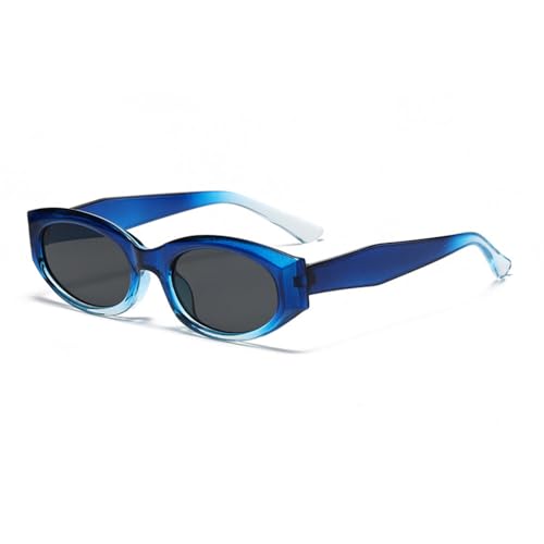 Petites lunettes de soleil ovales vintage femmes LVTFCO rétro bleu