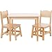 OOOK Wood Kids Table and 2 Chair Set, Waterproof Desktop, Easy to Clean ...