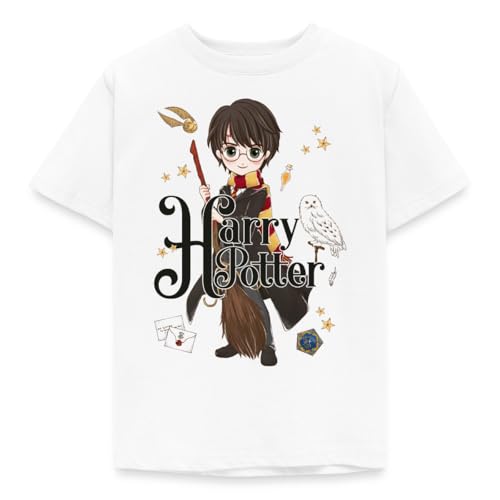 Spreadshirt Harry Potter Chibi Elements Kids' T-Shirt, 98/104 (3-4 Years), White