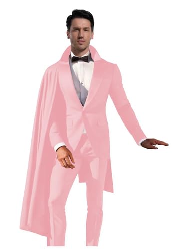 Fashion Mens Suit with Cape 2 Piece Shawl Lapel Suits for Men 1 Button Mens Suits for Prom3