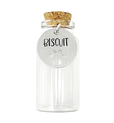 Glass Pet Fur Keepsake Jar For Cat Dog, Remembrance Memorial Gift...