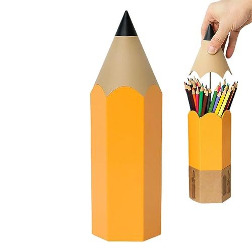 Hongjingda Holder for Desk, Desk Holder with Large Capacity and Lid - Novelty Storage Organiser for Colouring Pencils, Colourful Holder for School