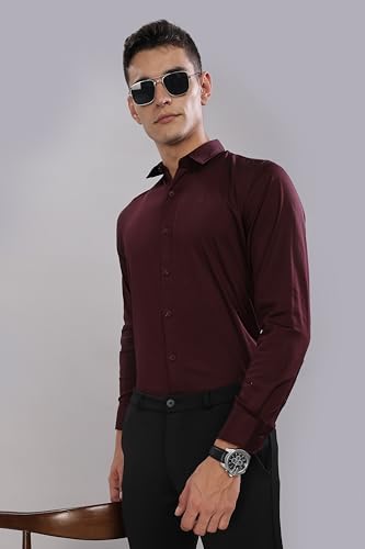 Image of Men's Cotton Lycra Slim Fit Shirt with Full Sleeves