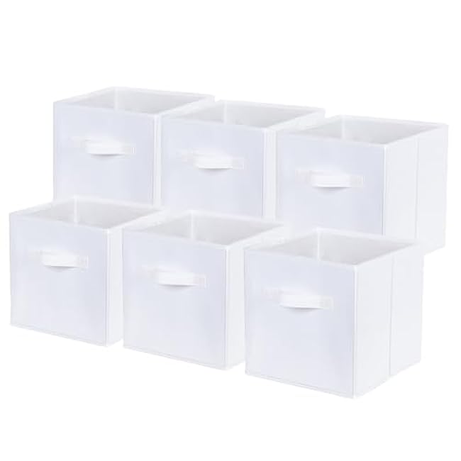 ShellKingdom Storage Bins, Foldable Fabric Storage Cubes And Cloth Storage Organizer Drawer For Closet And Toys Storage,2 Pack (Beige)