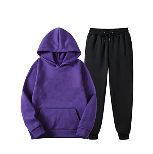 Survêtement d'hiver à capuche et pantalon pour homme Kiioouu taille XL en molleton chaud