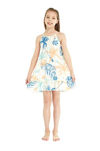 Girl Hawaiian Round Neck Dress in Sunset