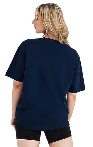 Image of LEOTUDE Women Cottonblend Oversized Baggy Fit Half Sleeve Round Neck Multicolor Combo T-Shirt for Women & Girls (Pack of 3)