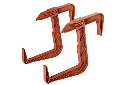 VERDENIA Blumenkastenhalter Blumentopf Halter Balkonkastenhaken Blumenkastenhalterung Zubehör für Balkon Außen Zubehör aus Kunststoff Leicht Stabil Viele Farben Zwei Stücke 23834 Terrakotta