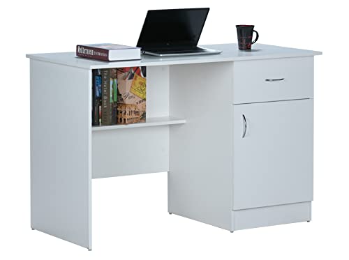 DeckUp Hermes Engineered Wood Study & Computer Table and Office Desk (White, Matte Finish) - Image 2