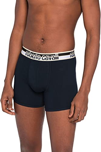ROBERTO CAVALLI Navy Blue Cotton Jersey Stretch Boxer Brief-2-Pack- for mens4