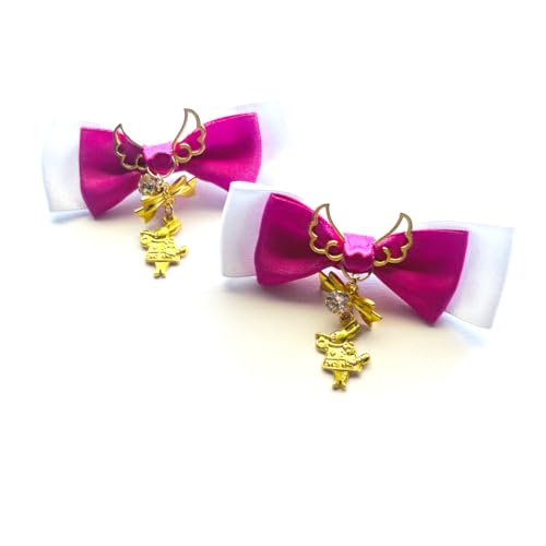 (小野寺屋/ペンギンランド)【ヘアクリップ/左右2個セット】ミニミニアリスのウサギの音楽隊【 ロリータ ゆめかわいい ゴスロリ ヘアクリップ ヘアピン ヘアアクセサリー コスプレ 量産型 地雷系】 (小悪魔ピンク×ホワイト)