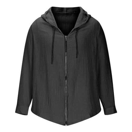 Men's Fashion Hoodies Sweatshirt Cotton Long Sleeve Full Zip Oversized Hoodie Drawstring Light Weight Comfort Hoodie3