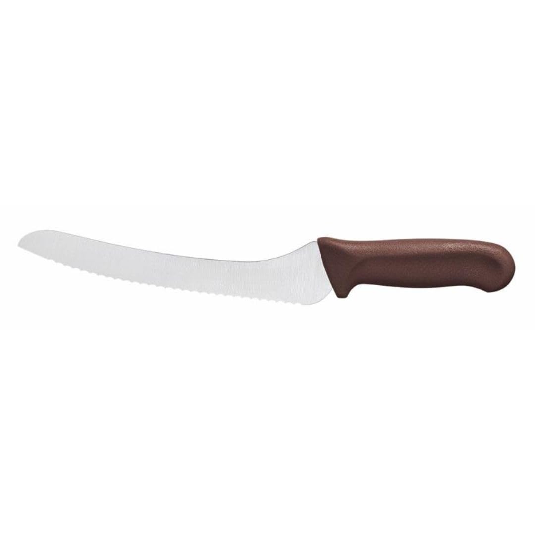 TrueCraftware- 9” Blade Bread Knife German Steel with Brown Polypropylene Handle- Razor Sharp Multipurpose Sharp Kitchen Knife for Homemade Bread Crusty Breads Cake Bagel Home Kitchen Restaurants