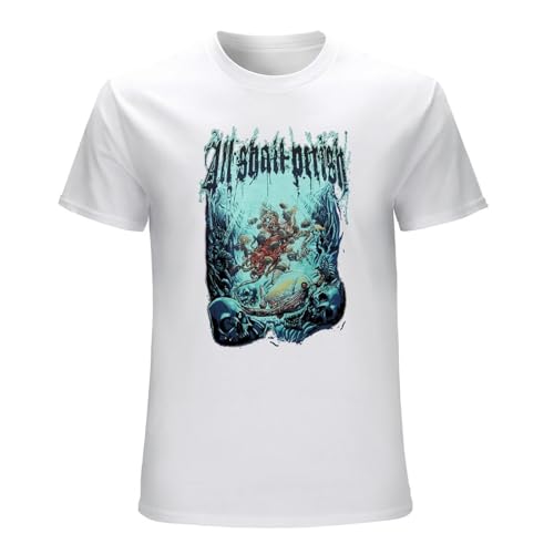 Photo de stond Liliyao All Shall Perish T-shirt imprimé pour homme Motif mer profonde Blanc, blanc, XXL