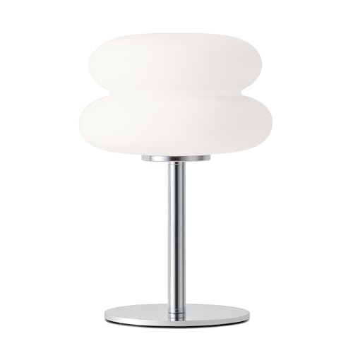 LSTVZSNRX White Mushroom Lamp, Mid Century Modern Lamp for Nightstand, Dimmable Retro Egg Tart Bedside Lamps, Home Decor Ambient Lighting Aesthetic Cute Lamps for Bedroom Living Room (NOT Glass)