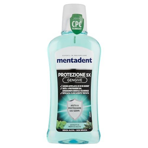 Collutorio Mentadent Protezione 5x Gengive con CPC contro il sanguinamento gengivale occasionale da 400 ml