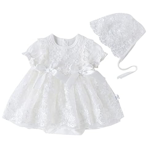 Newborn Baby Girl Bow Tie Dress and Hat Cover
