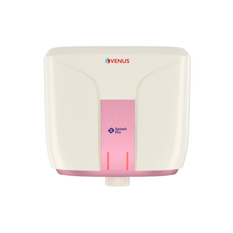 Venus Splash Pro 06 Litre Storage Water Heater BEE 5 Star Rated| Porcelain Enamel Glasslined Tank | Gurantee 7 Years on Inner Tank (Ivory/Mystic Rose)