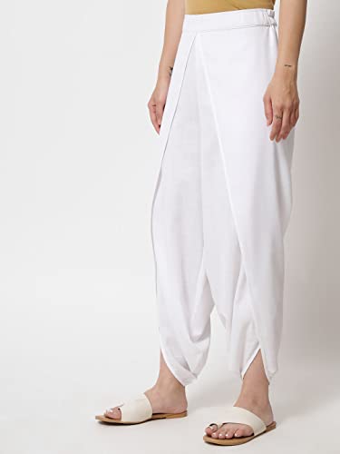 Image of 9rasa Women's Cotton Solid Harem Dhoti Pants for Casual FusionWear Workwear