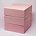 Blush Pink Large Gift Box 10 x 10 x 3inches | Set of 3 | Decorative Luxury Box Collapsible and Stackable with Attached Lid