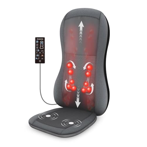 Image of COMFIER Back Massager for Back Pain, Shiatsu Massage Chair Pad,Electric Chair Massagers with Heat,Seat Cushion 2D /3D Massage Seat Cushion,Chair Massager with 10 Shiatsu Nodes, Rolling Kneading Chair Pads for Lower Back,Gift for Men,Women