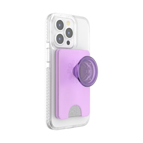 Image of PopSockets Phone Wallet with Expanding Grip and Adapter Ring for MagSafe, Phone Card Holder, Wireless Charging Compatible, Wallet Compatible with MagSafe - Lavender