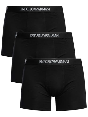 EMPORIO ARMANI Calzoncillos Tipo bóxer para Hombre, Negro/Negro/Negro, S
