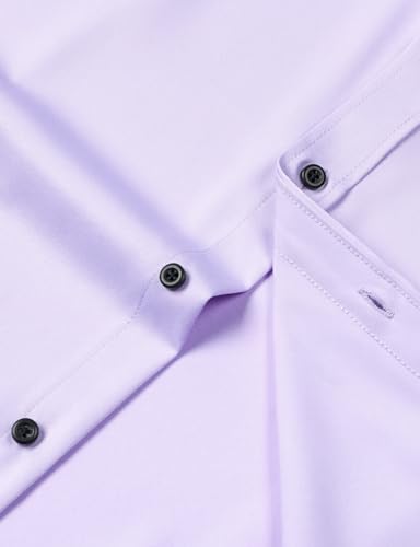 Jemitop JTSCL01-LAVENDER PURPLE-L Men'S Stretch Wrinkle Free Dress Shirts Formal Wedding Prom Long Sleeve Slim Fit Button Down Shirt Lavender Purple L thumb #4