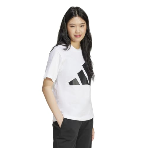 adidas Damen Essentials Big Logo Cotton T-Shirt, White/Black, M – Ansicht 5