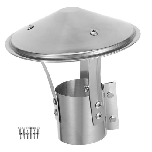 Hotte de Cheminée en Acier Inoxydable avec Grille de Protection Contre les Oiseaux, Chapeau de Ventilation de Toit Conique, Capot de Tuyau de Cheminée, pour Cheminée, Poêle, Toit(200 mm)