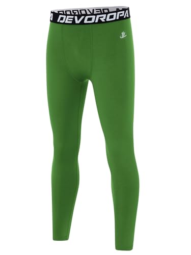 Image of DEVOROPA Boys Leggings Youth Compression Pants Sports Tights Basketball Football Baseball Soccer Baselayer Slim /Regular /Husky