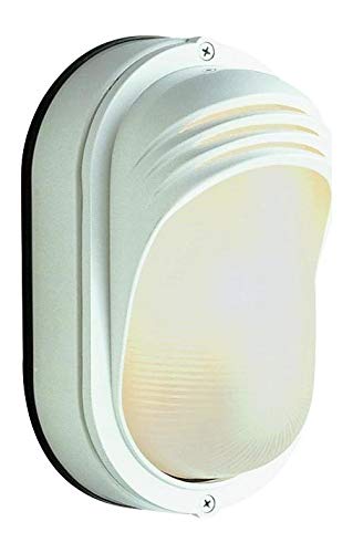 One Light Black Frosted Oval Sunburst Ribbing Glass Marine Light